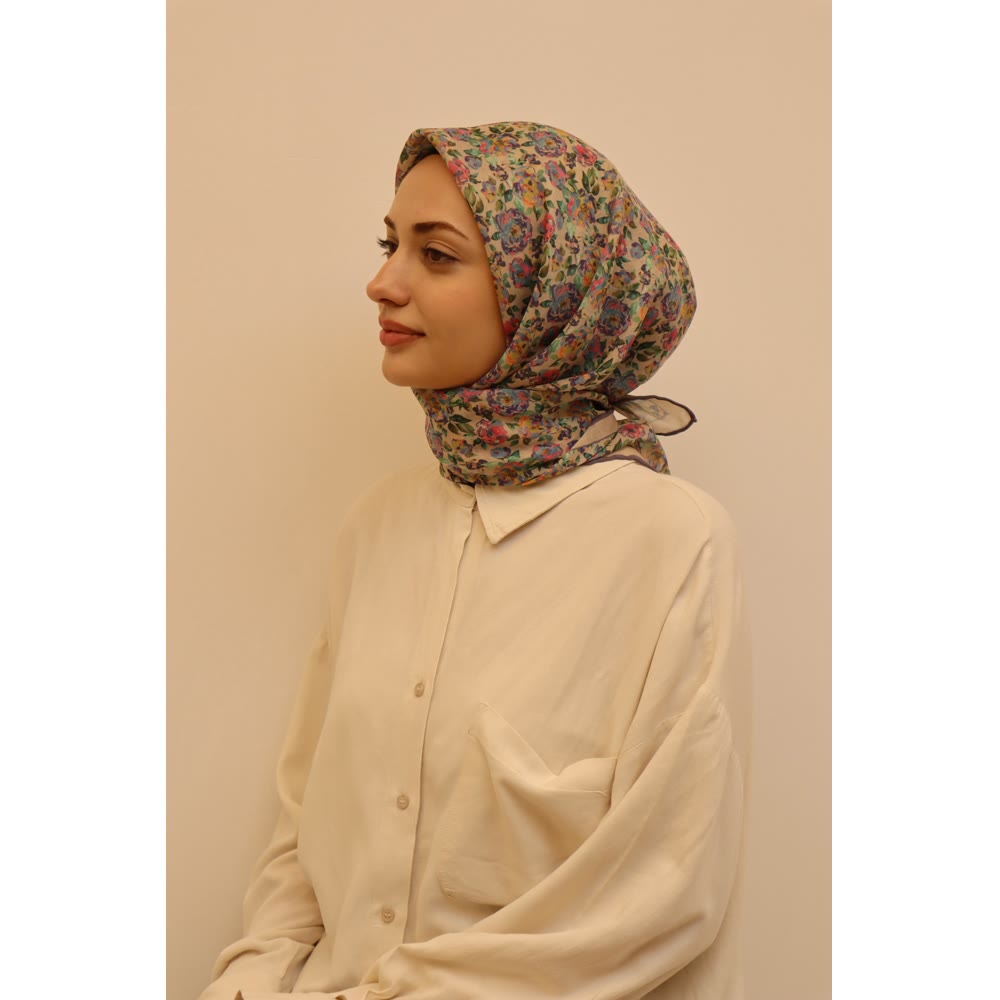 1129 SOFT EŞARP LİLA ÇITIR ÇİÇEK