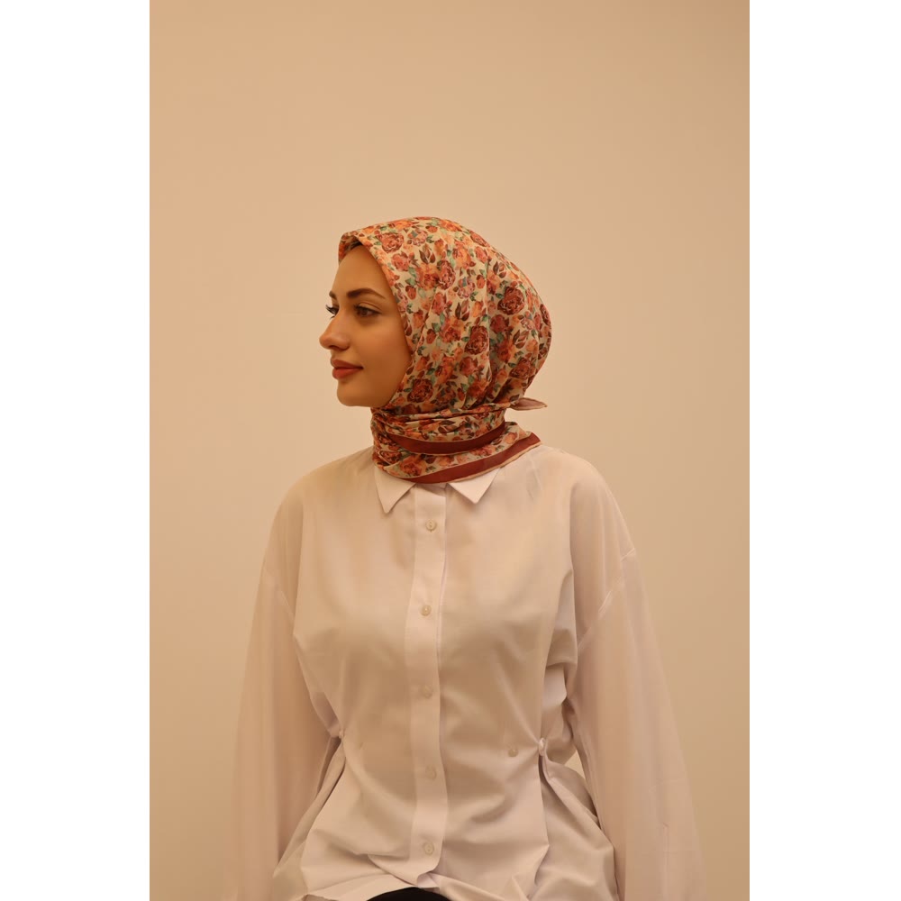 1129 SOFT EŞARP PEMBE ÇITIR ÇİÇEK