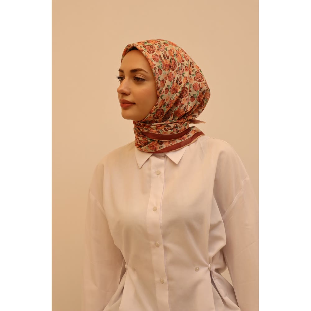 1129 SOFT EŞARP PEMBE ÇITIR ÇİÇEK