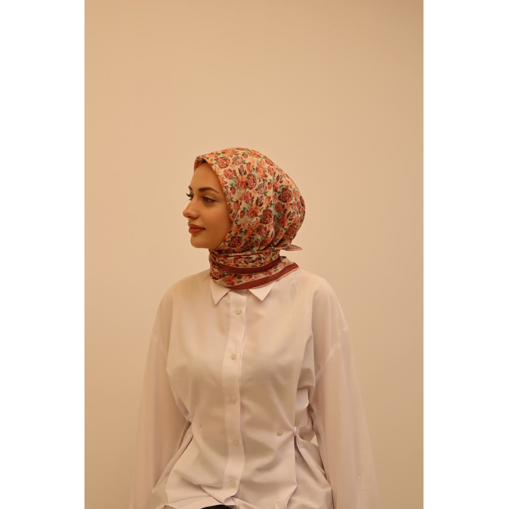 1129 SOFT EŞARP PEMBE ÇITIR ÇİÇEK