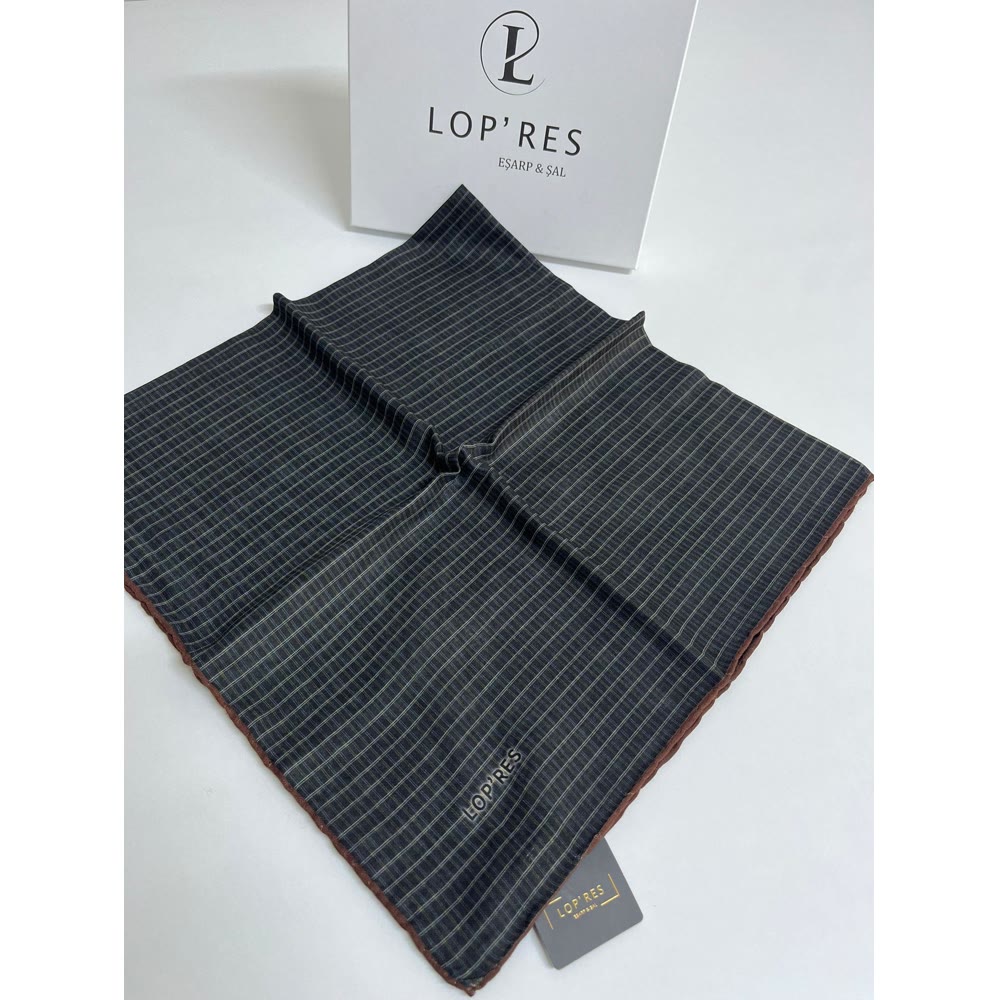 1140 SOFT EŞARP SİYAH-KAHVE DİKİŞLİ