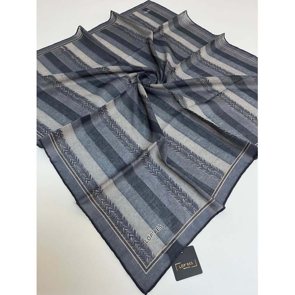 BALIK SIRTI DESEN EŞARP ÇELİK GRİ