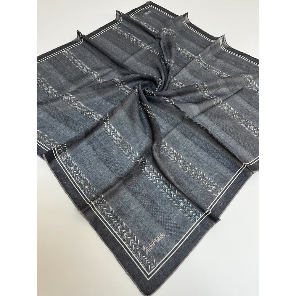 BALIK SIRTI DESEN EŞARP KOYU GRİ