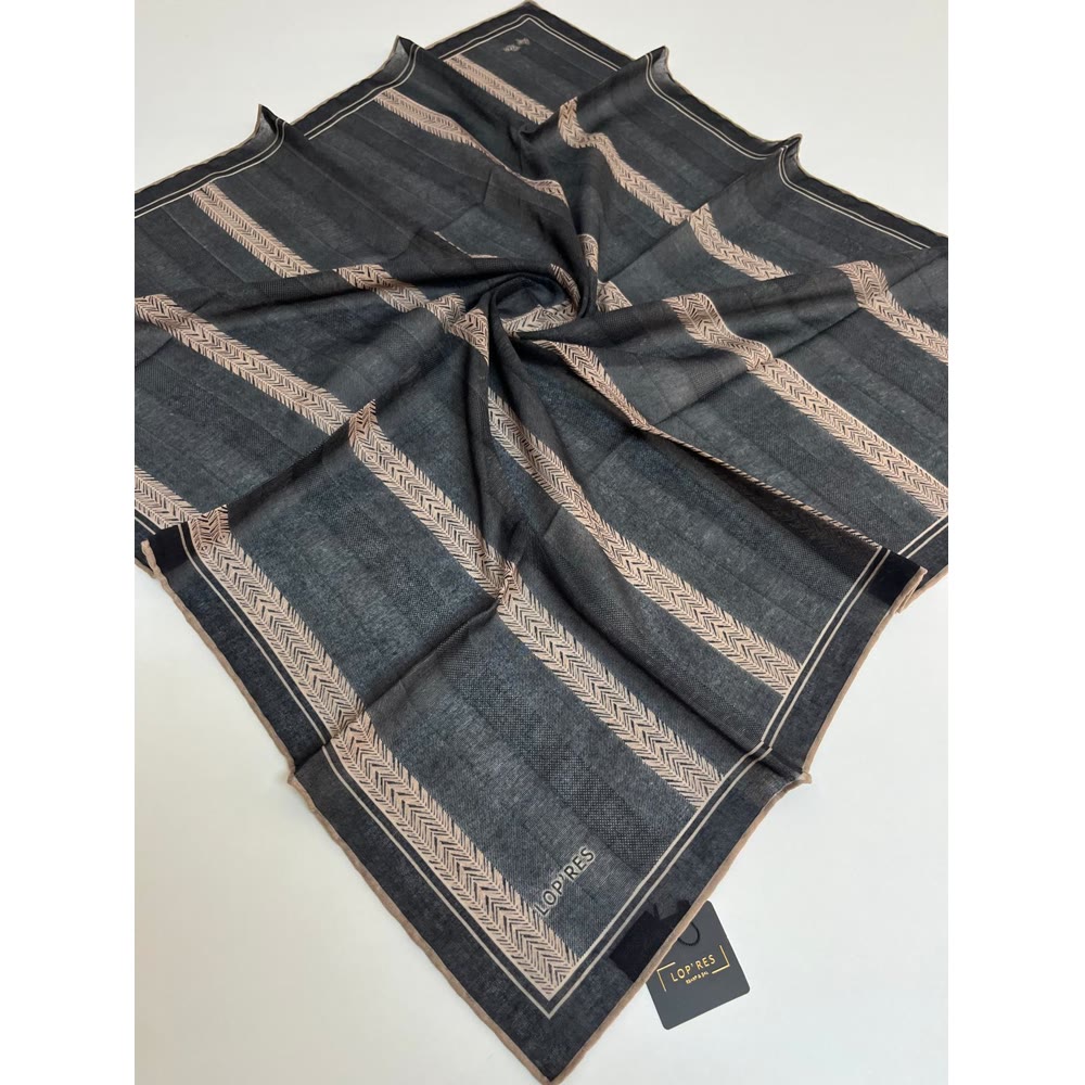 BALIK SIRTI DESEN EŞARP SİYAH