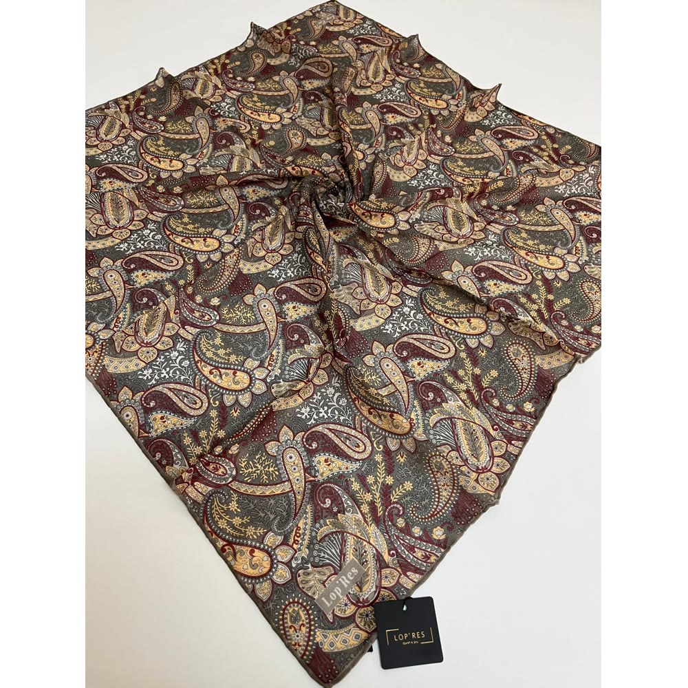 ETNİK DESEN EŞARP GRİLİ SARILI