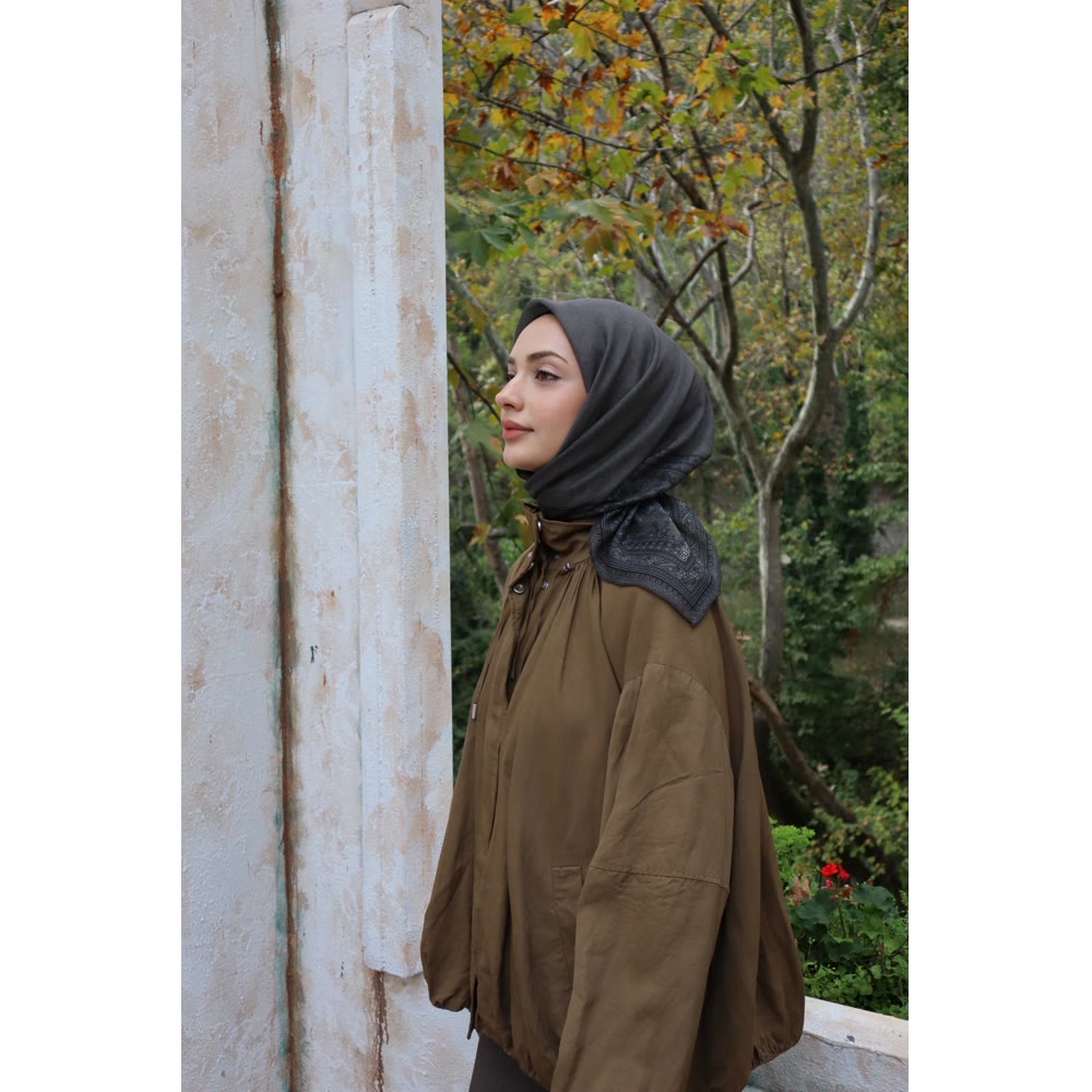 KENARI DESENLİ KAHVE SOFT EŞARP