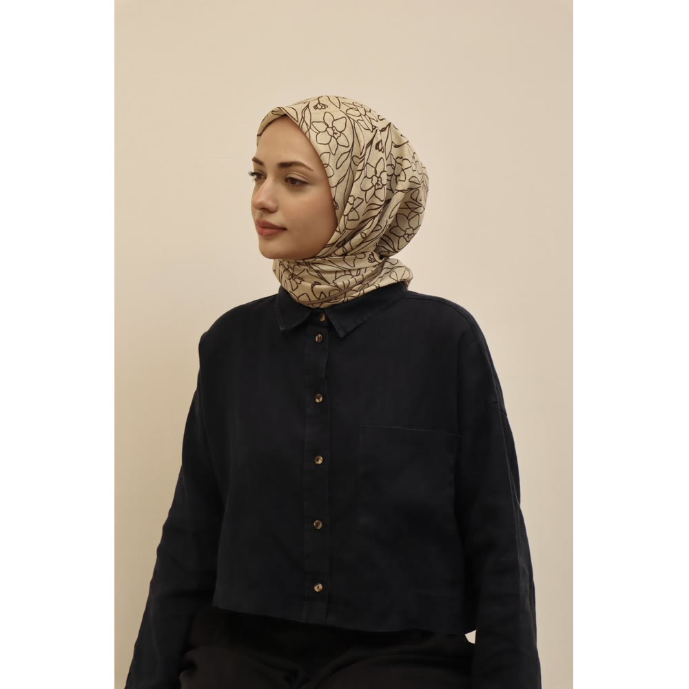 SOFT EŞARP 1128 KREM-SÜTLÜ KAHVE