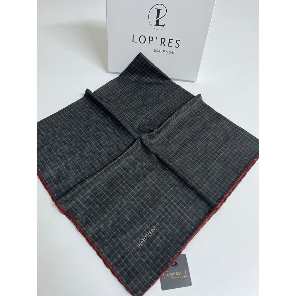 SOFT EŞARP 1140 SİYAH-KIRMIZI DİKİŞLİ