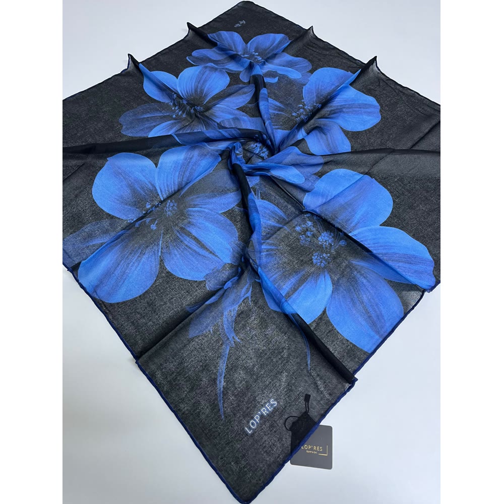 SOFT EŞARP 1142 MAVİ ÇİÇEK