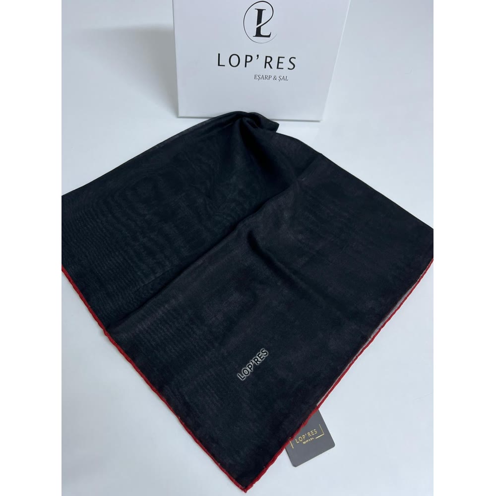 TEK RENK SOFT EŞARP KIRMIZI KENARLI