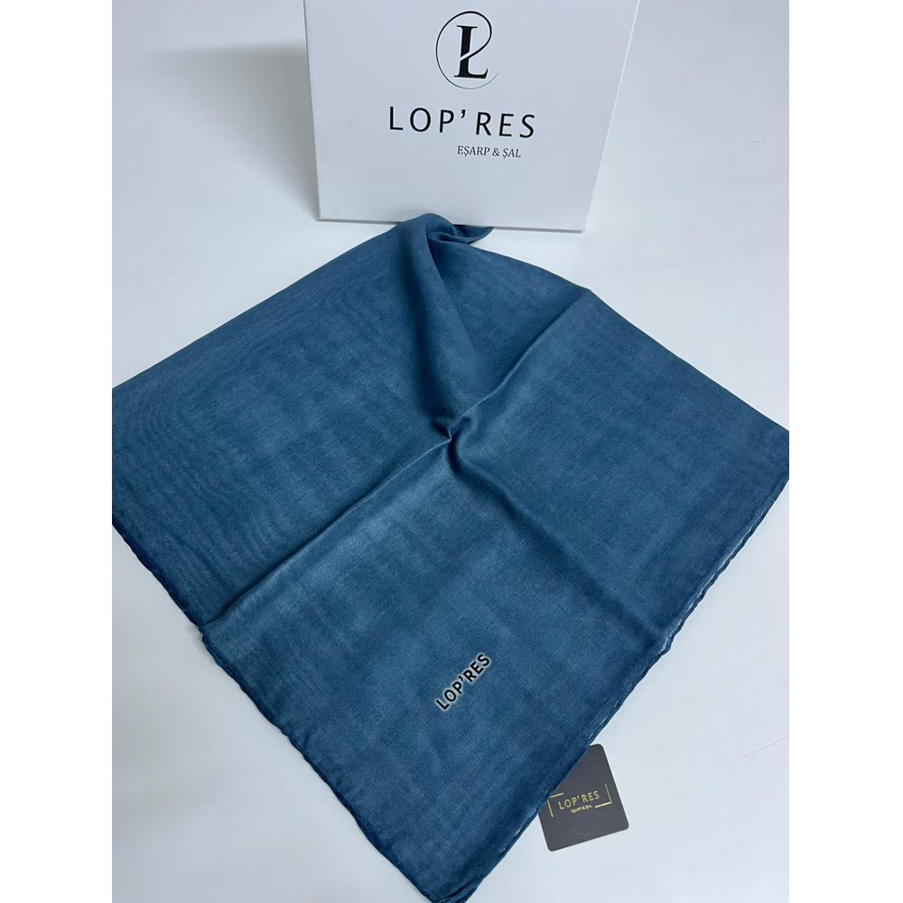 TEK RENK SOFT EŞARP MAVİ