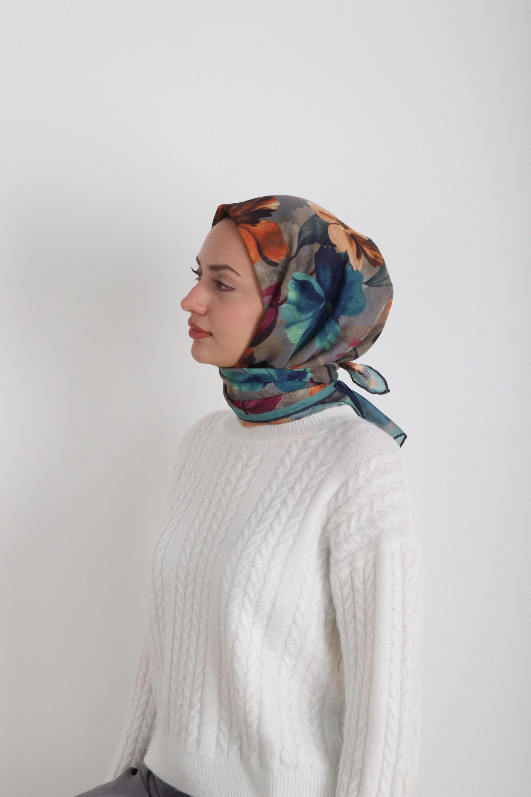 SOFT EŞARP 5002 GRİ-YEŞİL